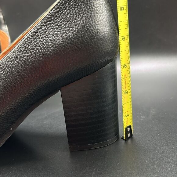 L'AMOUR DES PIEDS Quinziano Block Heel Leather Pumps Black Size 10 - Picture 10 of 10